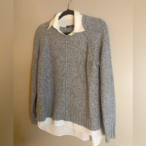 Ralph Lauren sweater with blouse collar and bottom blouse attached